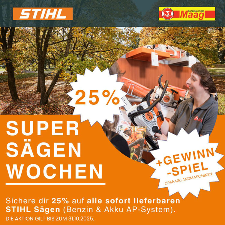 Super-Sägen-Wochen bei Landmaschinen Maag!