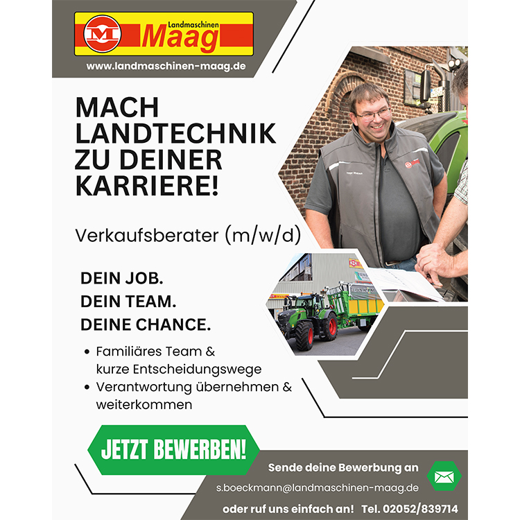 Verkaufsberater Landtechnik bei Landmaschinen Maag!